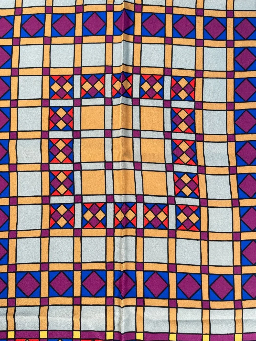 Vintage Christian Dior Silk Scarf Geometric Pattern - Picture 10 of 15